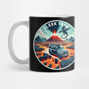 An Suv Crossing A Lava Field, Sleek Trek Mug